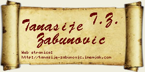 Tanasije Zabunović vizit kartica